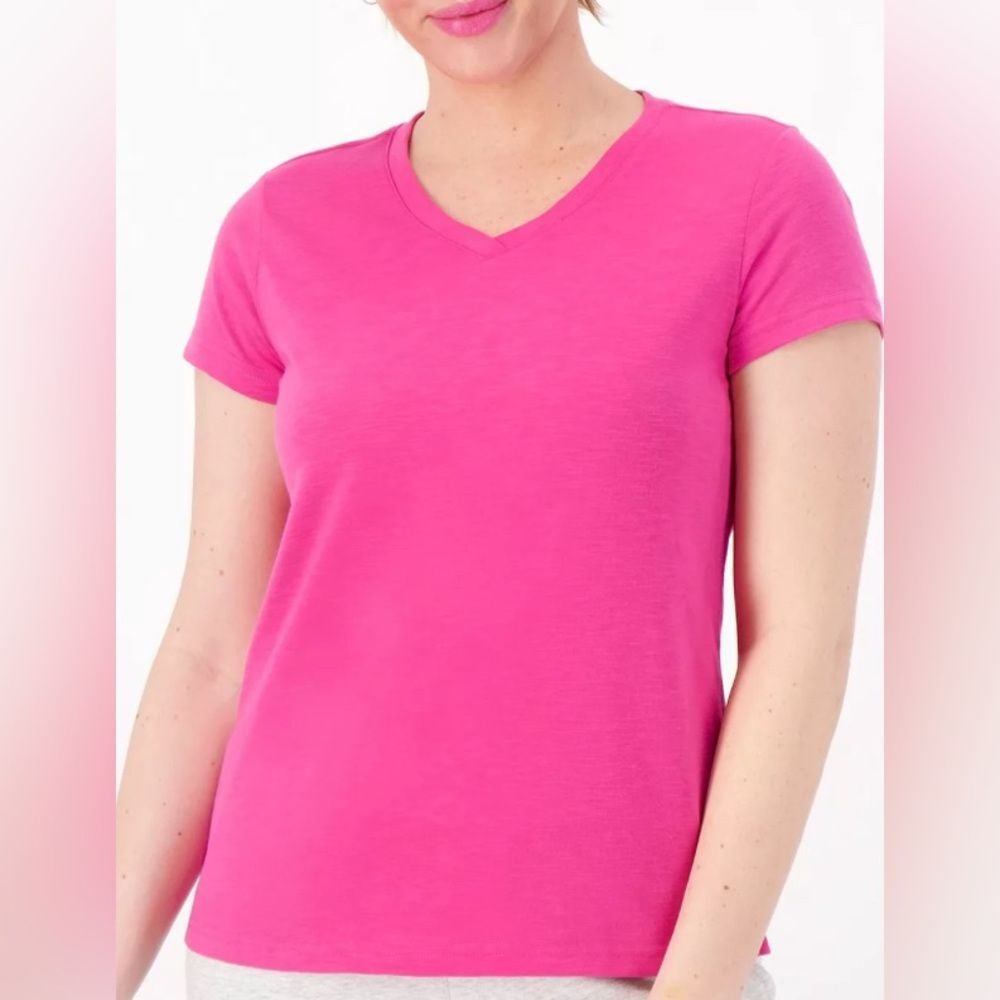 MUK LUKS Slub Knit Scoop Neck and V-Neck Tees XS NWT